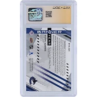Quinn Hughes Vancouver Canucks Autographed 2021-22 Upper Deck SP Game Used Banner Year GU Dual-Color Relic #BYA-QH CGC Fanatics Witnessed Authenticated 9/10 Card