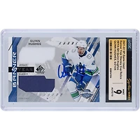 Quinn Hughes Vancouver Canucks Autographed 2021-22 Upper Deck SP Game Used Banner Year GU Dual-Color Relic #BYA-QH CGC Fanatics Witnessed Authenticated 9/10 Card