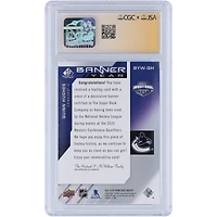 Quinn Hughes Vancouver Canucks Autographed 2021-22 Upper Deck SP Game Used Banner Year Western Conf GU Relic #BYW-QH CGC Fanatics Witnessed Authenticated 9/10 Card