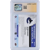 Carte autographiée de Quinn Hughes, joueur des Canucks de Vancouver, saison 2021-2022, Upper Deck SPx Winning Materials GU Blue Relic #WM-QH, authentifiée par Fanatics Witnessed (note 9,5/10).