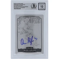 Quinn Hughes Vancouver Canucks Autographié 2022-23 Upper Deck O-Pee-Chee Noir Impression Plaque #76 #1/1 Beckett Fanatics Témoin Authentifié 10 Carte
