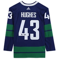 Quinn Hughes Vancouver Canucks Autographed Blue Alternate Adidas Authentic Jersey