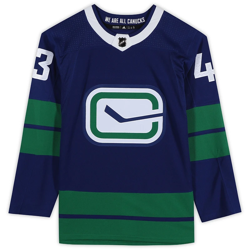 Quinn Hughes Vancouver Canucks Autographed Blue Alternate Adidas Authentic Jersey