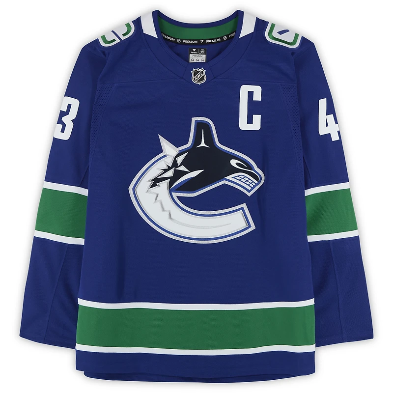 Quinn Hughes Vancouver Canucks Autographed Blue Fanatics Premium Jersey