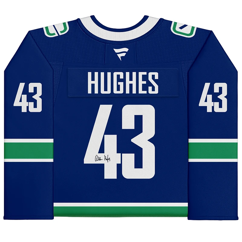 Quinn Hughes Vancouver Canucks Autographed Blue Fanatics Premium Jersey