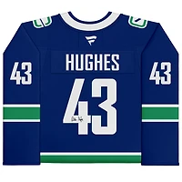Quinn Hughes Vancouver Canucks Autographed Blue Fanatics Premium Jersey