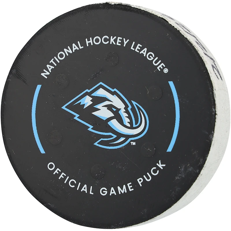 Teddy Blueger Vancouver Canucks Game-Used Goal Puck from February 2, 2026 vs. Utah Mammoth