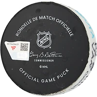 Teddy Blueger Vancouver Canucks Game-Used Goal Puck from February 2, 2026 vs. Utah Mammoth