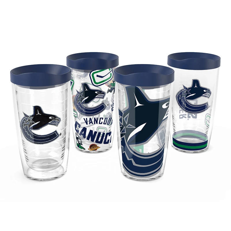 Tervis Vancouver Canucks paquet de quatre 16oz. Ensemble de gobelets classiques