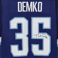 Maillot authentique adidas dédicacé par Thatcher Demko Blue Vancouver Canucks pour le match des étoiles de la LNH 2022