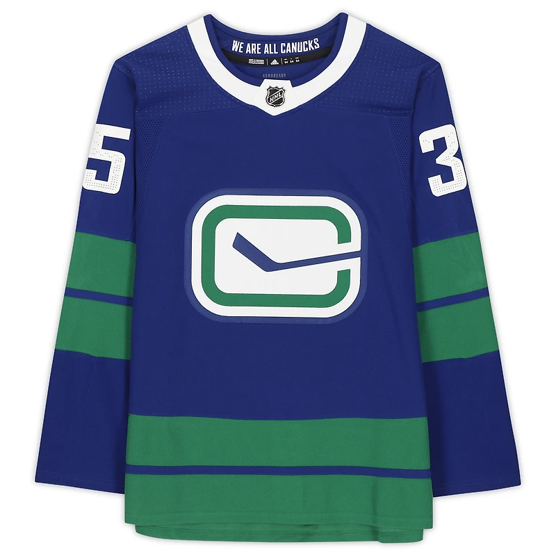 Thatcher Demko Vancouver Canucks Autographed Blue adidas Alternate Authentic Jersey