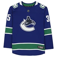 Maillot Breakaway bleu autographié par Thatcher Demko des Vancouver Canucks