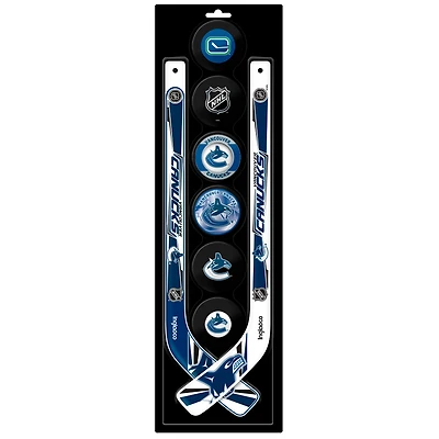 The Sports Vault Vancouver Canucks Mini Hockey Stick & Foam Puck Eight-Piece Set