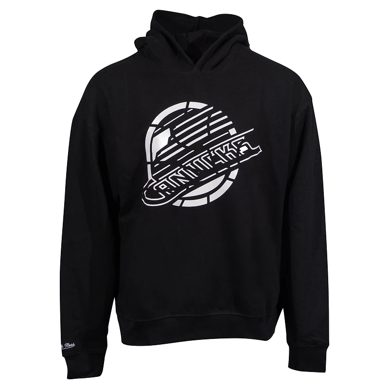 Sweat à capuche surdimensionné unisexe Mitchell & Ness noir Vancouver Canucks Stain Glass