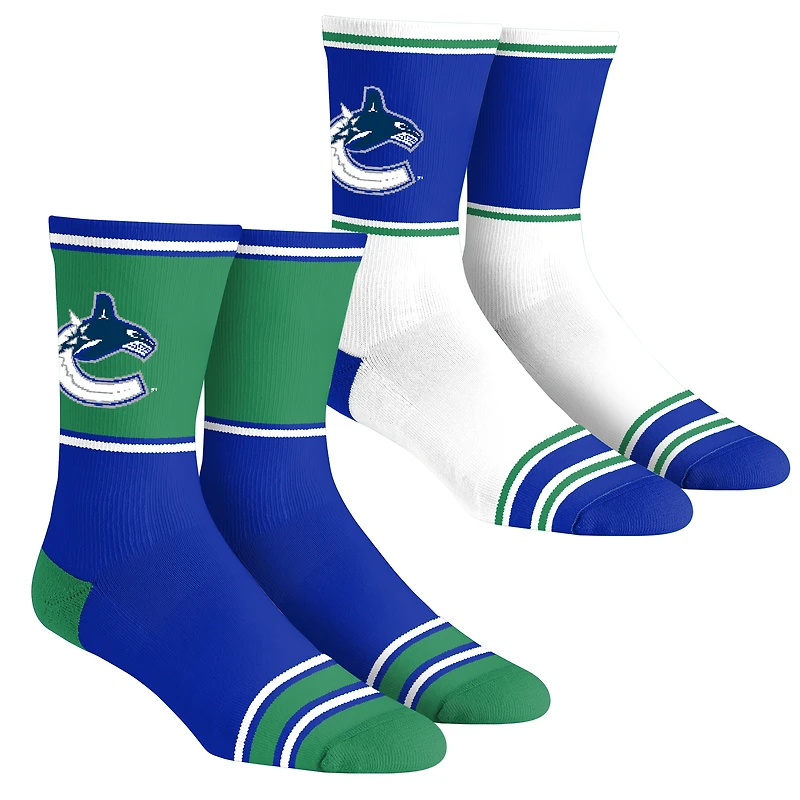 Unisex Rock Em Socks Vancouver Canucks 2-Pack Color Block Crew Set