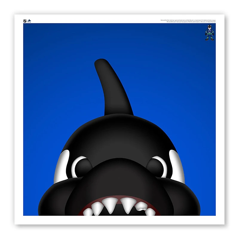 Canucks de Vancouver 12" x 12" Fin la baleine affiche imprimée