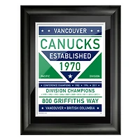 Tableau encadré des Canucks de Vancouver 12'' x 16'' Team Dual Tone