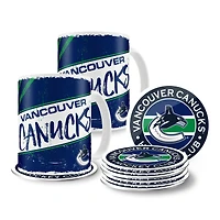 Canucks de Vancouver 15oz. Tasses et sous-verres classiques - Ensemble