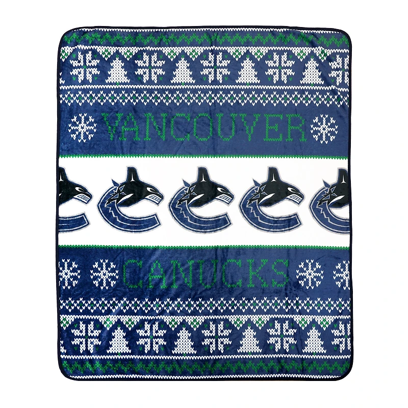 Vancouver Canucks 2-Pack 50" x 60" Holiday Throw Blanket and Cushion Set