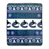 Vancouver Canucks 2-Pack 50" x 60" Holiday Throw Blanket and Cushion Set