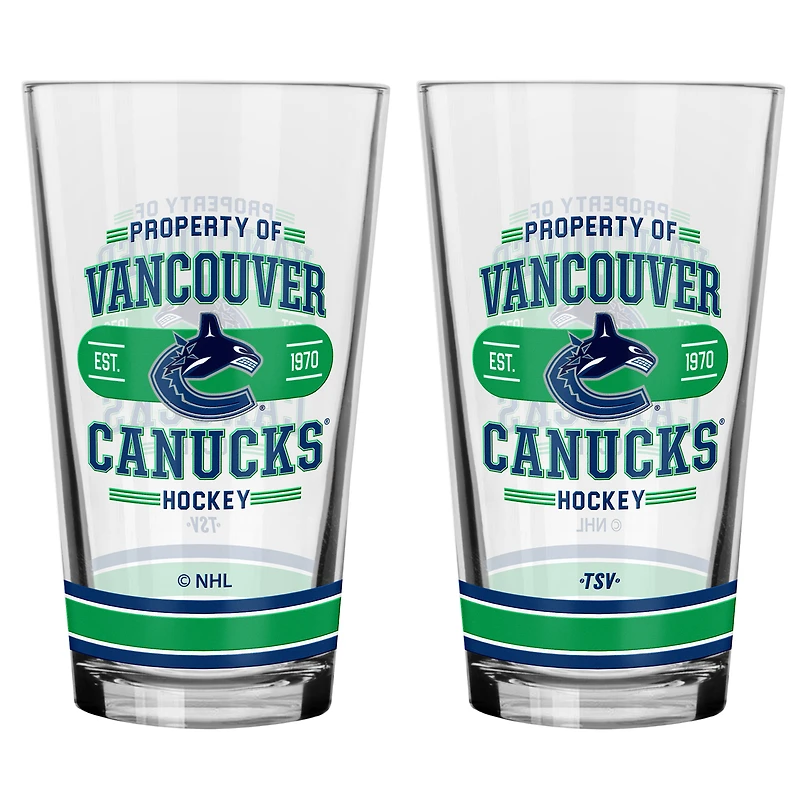 Ensemble de verres à mélange 2 pièces des Canucks de Vancouver