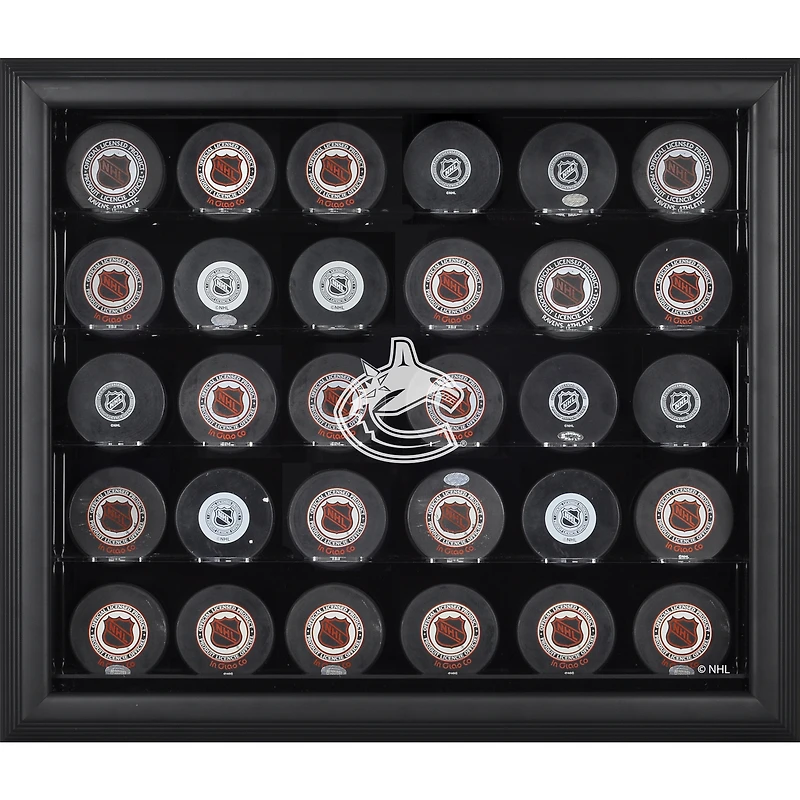Vitrine noire pour 30 rondelles des Canucks de Vancouver