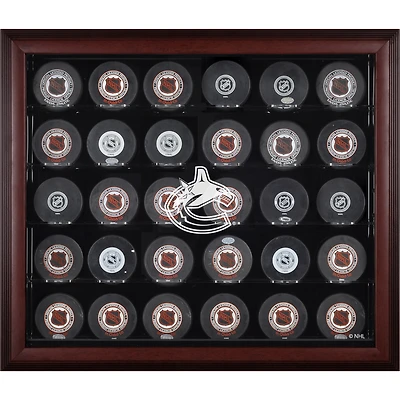 Vancouver Canucks 30-Puck Mahogany Display Case
