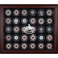Vitrine de présentation en acajou pour 30 rondelles des Canucks de Vancouver
