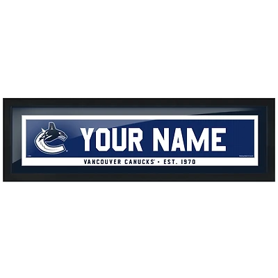 Cadre de barre de nom personnalisé des Canucks de Vancouver 6'' x 22''