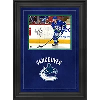 Cadre photo horizontal de luxe 8 po x 10 po des Canucks de Vancouver avec logo de l'équipe