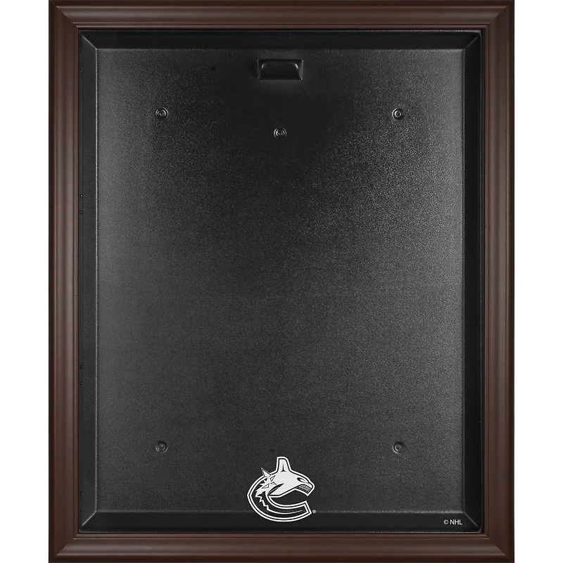 Vitrine de présentation du maillot encadré marron des Vancouver Canucks