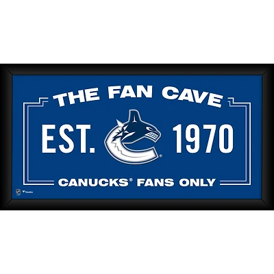 Vancouver Canucks Framed 10" x 20" Fan Cave Collage
