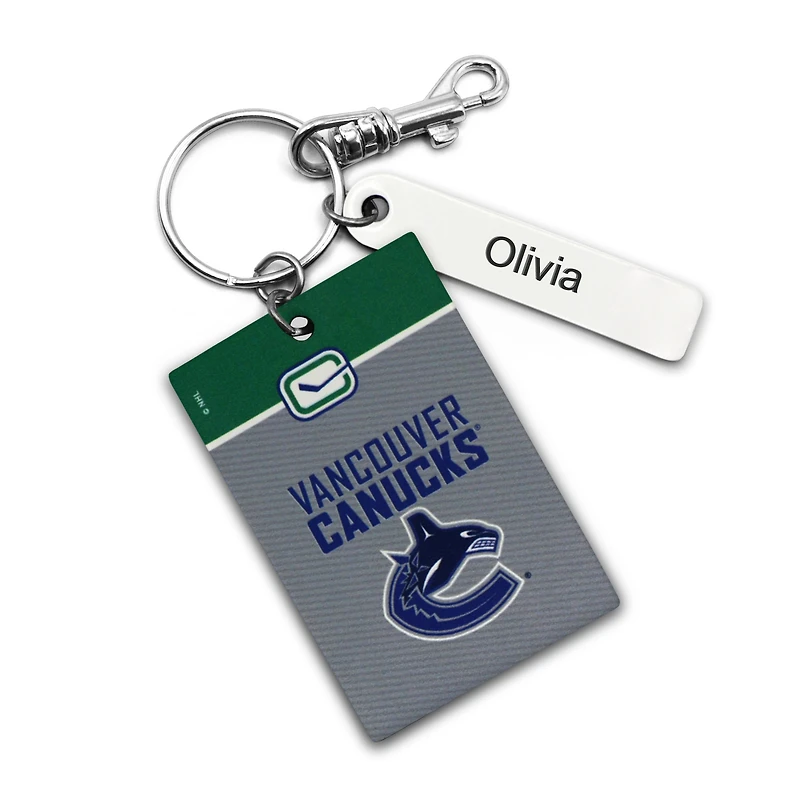 Canucks de Vancouver - Coffret cadeau trois pièces en cuir avec étiquette personnalisée