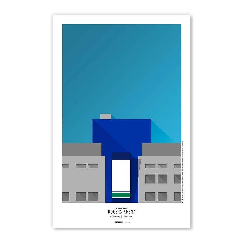 Vancouver Canucks Rogers Arena 11'' x 17 '' Minimalist Stadium Poster Impression artistique