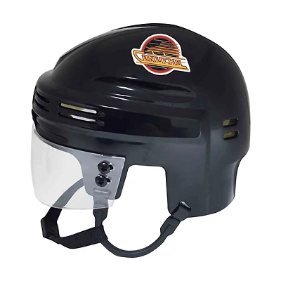 Casque mini-casque noir avec logo de skate rétro des Vancouver Canucks Sportstar