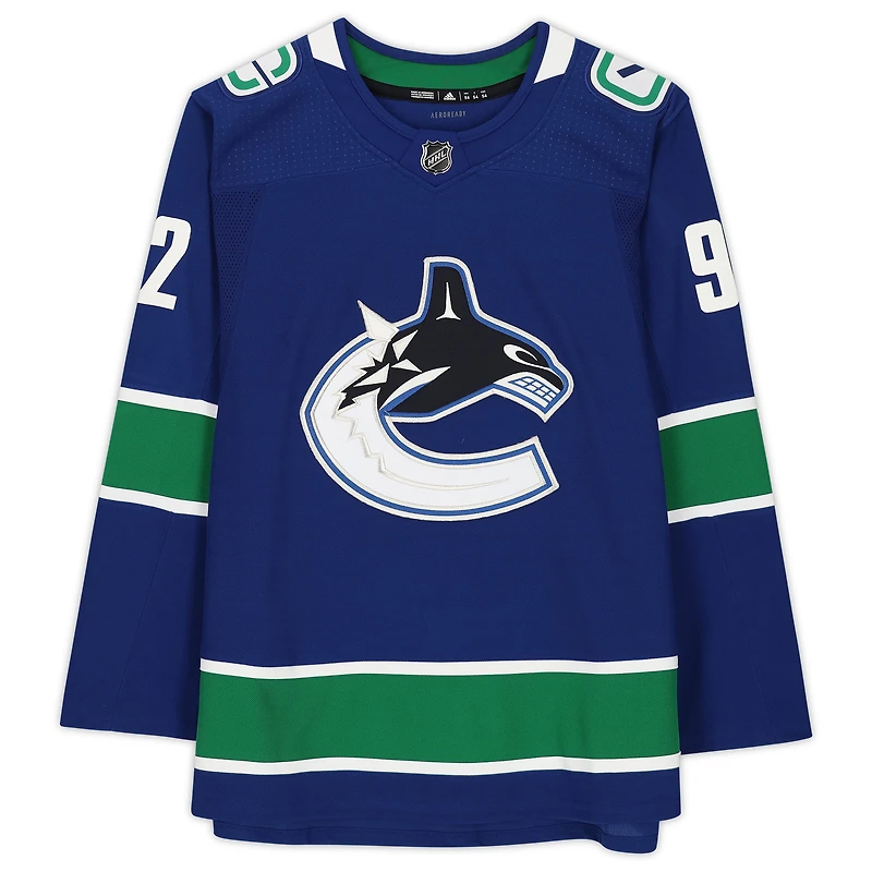 Vasily Podkolzin Vancouver Canucks Dédicacé Bleu Adidas Authentique Maillot