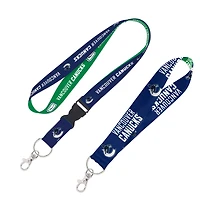 WinCraft Vancouver Canucks Lot de 2 cordons avec boucle amovible et ensemble de sangles pour clés