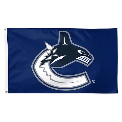 Drapeau WinCraft Vancouver Canucks 3 pi x 5 pi, logo principal, simple face