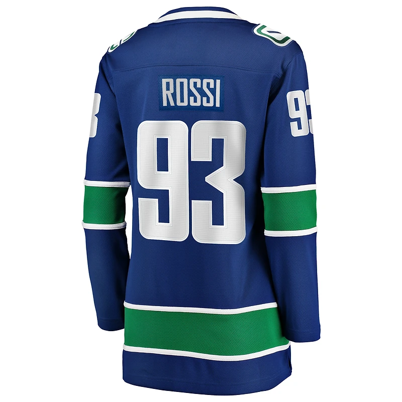 Maillot domicile bleu Marco Rossi des Canucks de Vancouver pour femmes, style Breakaway