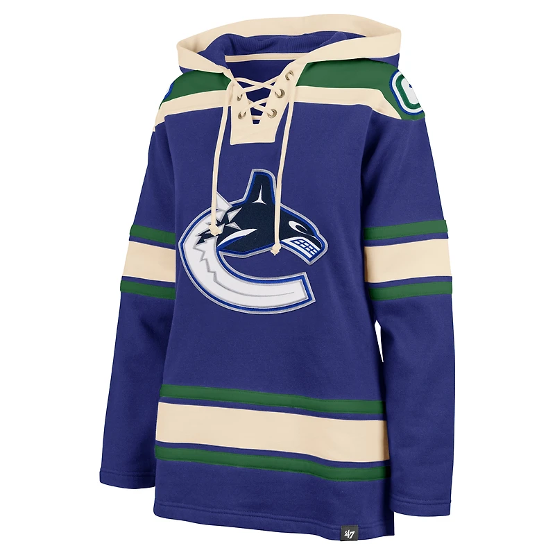 Women's '47  Blue Vancouver Canucks Superior Lacer Pullover Hoodie