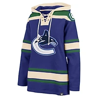 Women's '47  Blue Vancouver Canucks Superior Lacer Pullover Hoodie