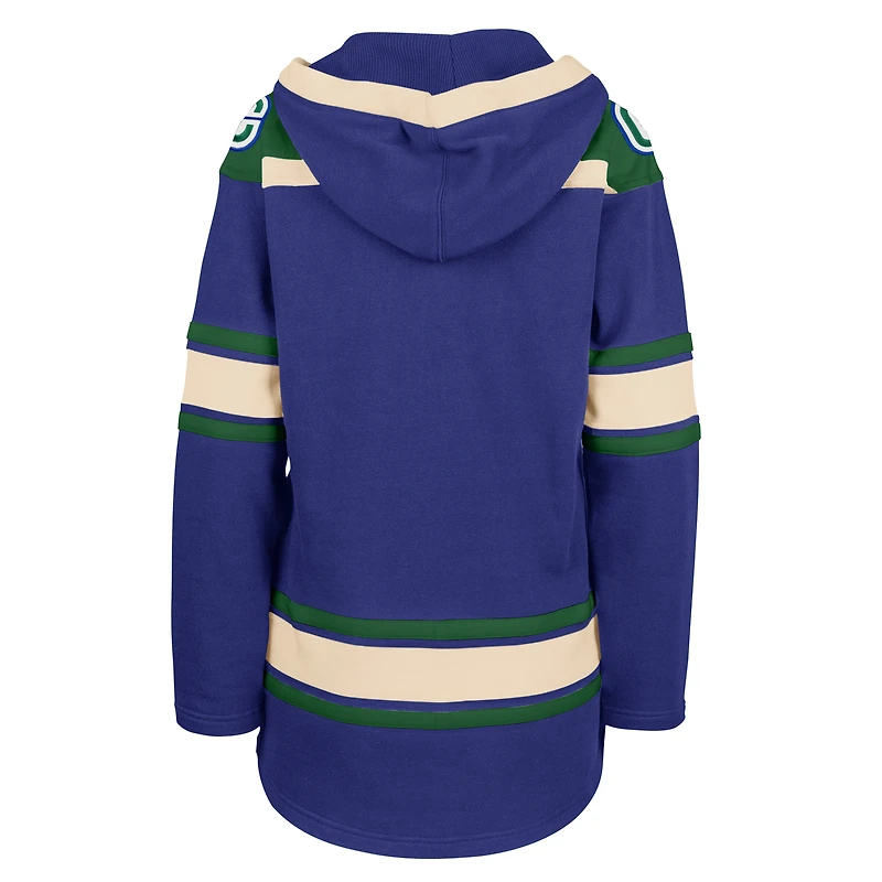 Women's '47  Blue Vancouver Canucks Superior Lacer Pullover Hoodie