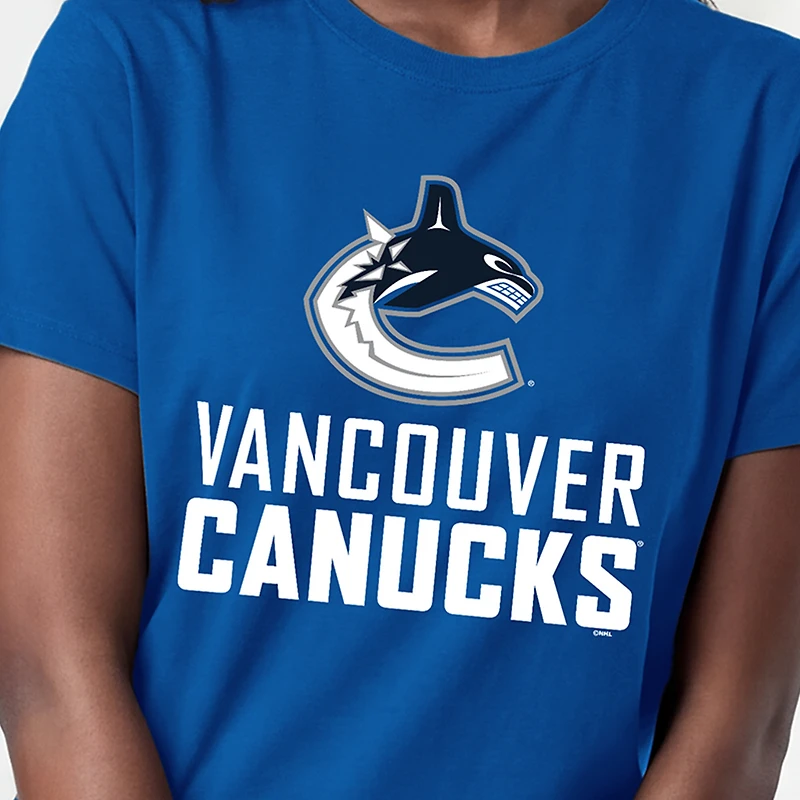 Women's Champion  Blue Vancouver Canucks Wordmark Lockup T-Shirt