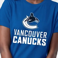 Women's Champion  Blue Vancouver Canucks Wordmark Lockup T-Shirt