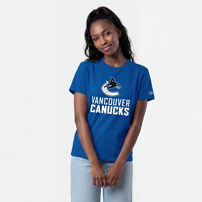 T-shirt à logo Vancouver Canucks bleu champion pour femmes