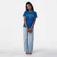 T-shirt féminin Champion Royal Vancouver Canucks avec logo de la mascotte Arch