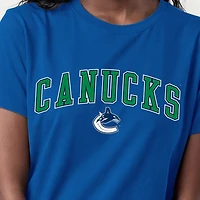 Women's Champion  Royal Vancouver Canucks Arch Mascot Logo T-Shirt