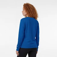 T-shirt à manches longues pour femmes, modèle Champion Royal Vancouver Canucks Wordmark Lockup