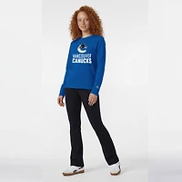 Women's Champion  Royal Vancouver Canucks Wordmark Lockup Long Sleeve T-Shirt
