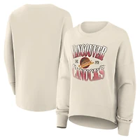 Sweat-shirt surdimensionné à manches longues Fanatics beige des Canucks de Vancouver pour femmes
